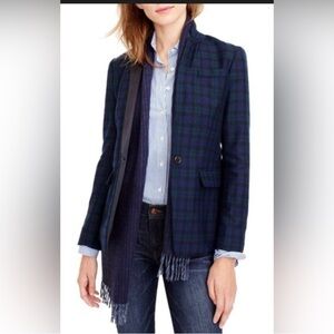 J. Crew wool black watch plaid Regent blazer